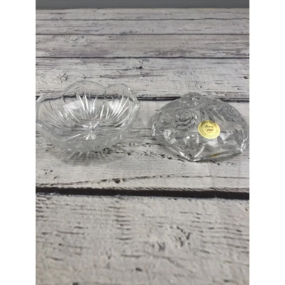 PRINCESS HOUSE LEAD CRYSTAL TRINKET BOX W/ LID # 835 2 Pc. NIB